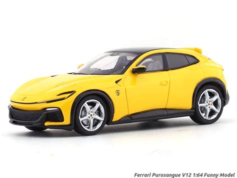 Ferrari Purosangue V12 yellow 1:64 Funny Model diecast scale car ...