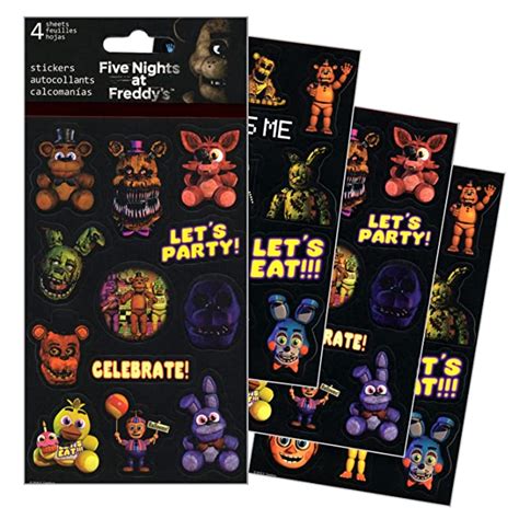 Five Nights at Freddy's Stickers - 4 Sheets of Stickers : Amazon.in ...