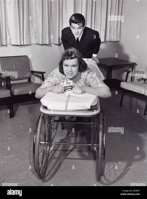PAUL PETERSEN with 14 years old Pamela Jones at the hall of Orthopaedic ...