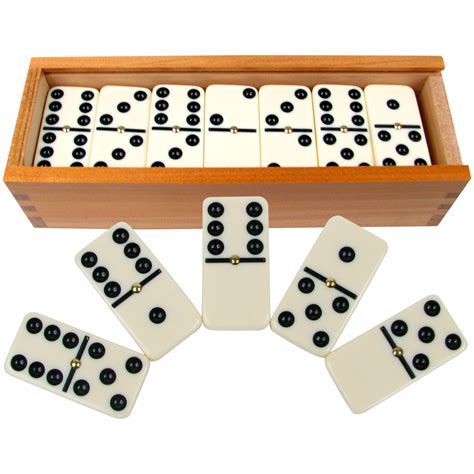 Double Six Dominoes with Wood Case by Hey! Play! (Set of 28) - Walmart.com