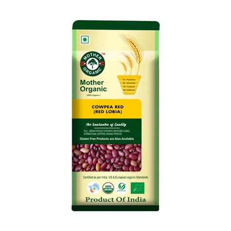 Mother Organic Cowpea Red/Lobia 500 G|Lal Lobia| Chola Whole Beans ...