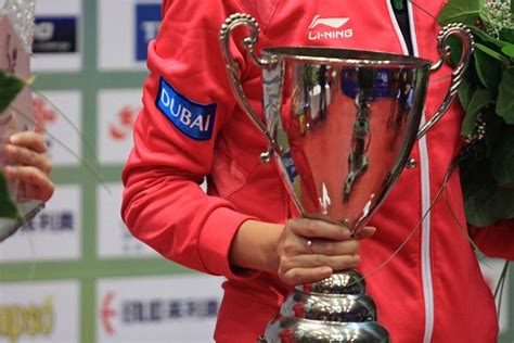 图文：2014女乒世界杯决赛 丁宁的冠军奖杯-搜狐体育