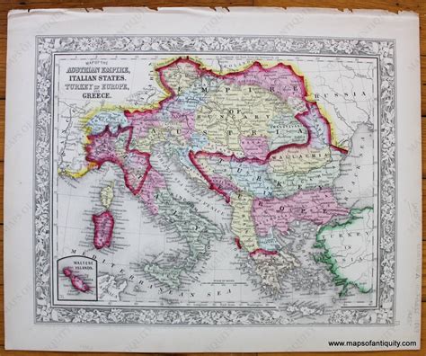 1860 - Map of the Austrian Empire, Italian States, Turkey in Europe, a – Maps of Antiquity
