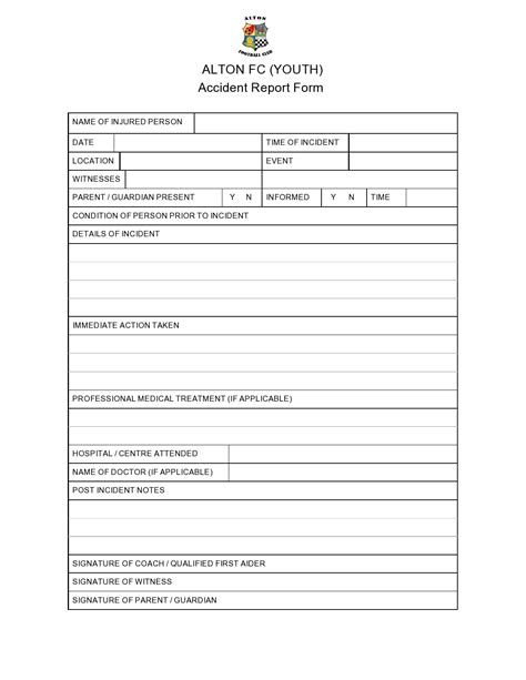Image result for Auto Accident Report Form Template