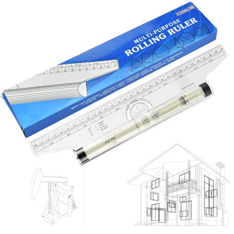 Buy KBNIAN Rolling Parallel Ruler 30cm Multi-Purpose Rolling Scale Draw ...