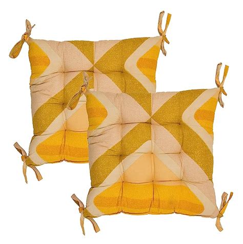 COZY FURNISH Microfiber Cotton Chair Pads with Four Corner Ties 16x16 ...