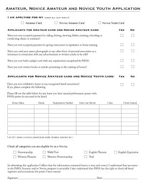 Amateur Novice Amateur And Novice Youth BApplicationb ...