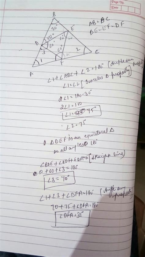 in the figure angle ABC, AB equal to b c and d equal to f equal to DF ...