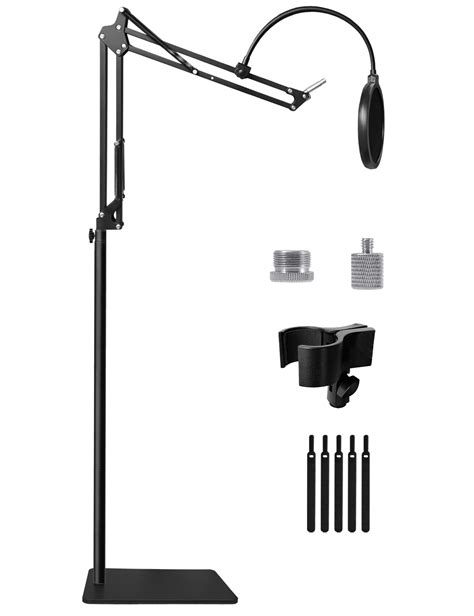 Oimlfus Mic Stand Floor Boom Arm for Blue Yeti, Nano, Snowball, HyperX ...