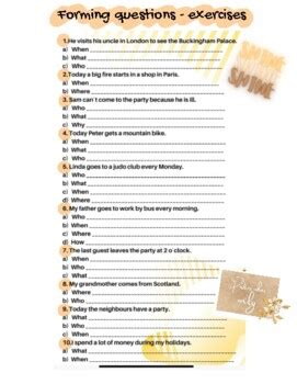 Question Formation Exercises 的图像结果