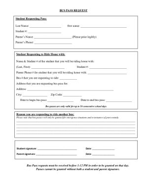 Fillable Online School Transportation Request Form Fax Email Print ...
