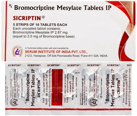 Sicriptin 2.5 MG | Order Sicriptin 2.5 MG Tablet Online at Truemeds