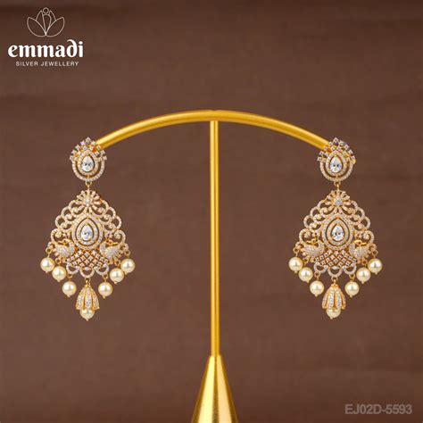 Shreya Creations - Premium Antique CZ White Hangings – Emmadi Silver ...