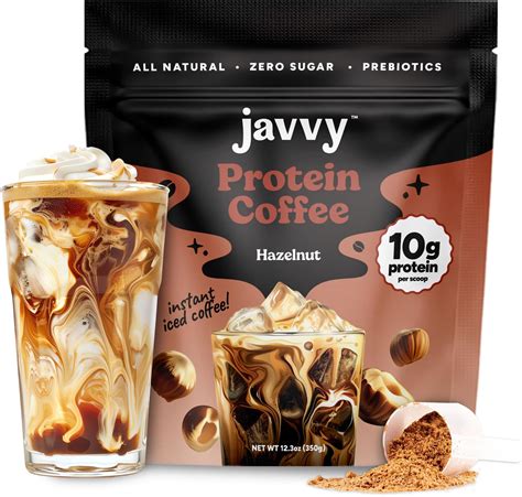 Amazon.com : Javvy Hazelnut Protein Iced Coffee - Premium Whey Protein ...