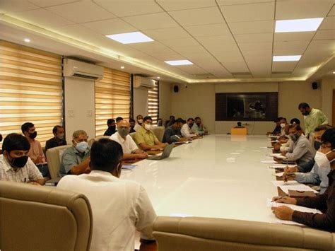 rajkot collector meeting for AIIMS and hirasar Airport work