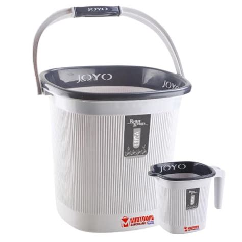 Midtown Joyo Better Home Square Linea Bucket Mug Set (Grey Bucket & Mug ...