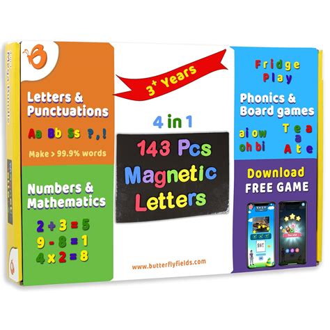 Butterfly EduFields 150+ Pcs Magnetic Alphabets Numbers Shapes Puzzle ...