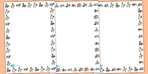 Editable Chinese New Year Animal Symbol Page Borders