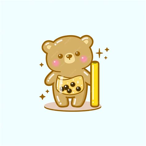 Lindo oso pardo boba | Vector Premium