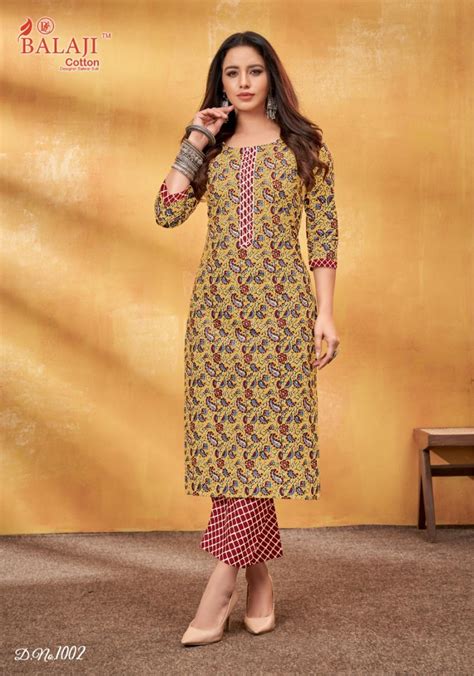balaji shanaya vol-1 Cotton Designer kurti with pant Collection ...