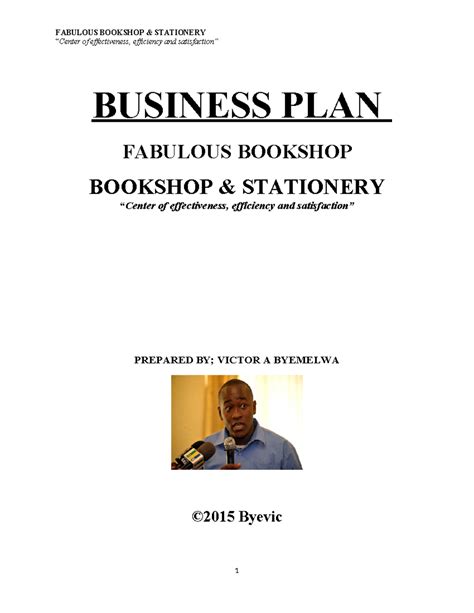 Business PLAN Fabulous Bookshop - “Center of effectiveness, efficiency ...