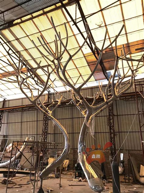 抽象树不锈钢雕塑 不锈钢剪影树雕塑 工厂 - 八方资源网