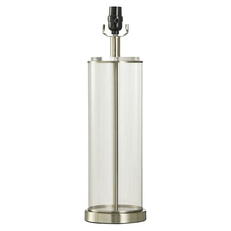 Providence Silver Clear Glass Column Table Lamp Base, 21"