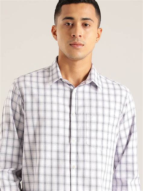 Buy Men Checked Full Sleeve Cotton Shirt – Indian Terrain