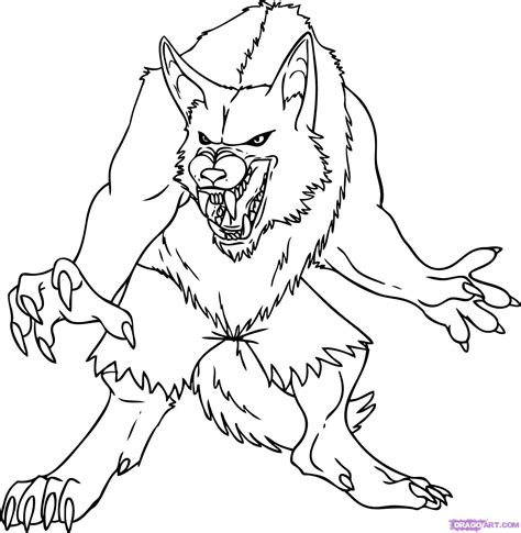 How to Draw a Cartoon Werewolf, Step by Step, Werewolves, Monsters ...