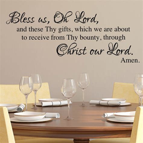 Amazon.com: Bless Us Oh Lord, Dinner Prayer Vinyl Wall Decal, Religious ...