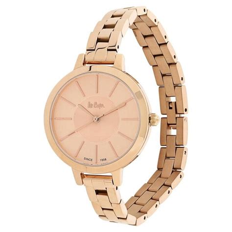 Buy Online Lee Cooper Quartz Analog Rose Gold Dial Metal Strap Watch ...