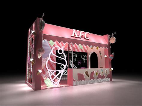 KFC甜品站美陈设计3D效果图_3D设计师NG男-站酷ZCOOL