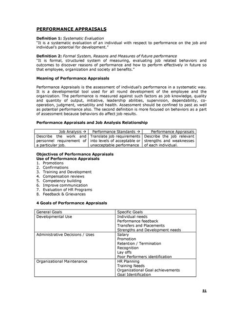 Hrm notes- Performance appraisal - PERFORMANCE APPRAISALS Definition 1 ...