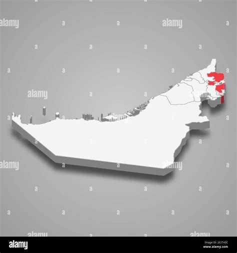 Fujairah emirate location within United Arab Emirates 3d isometric map Stock Vector Image & Art ...