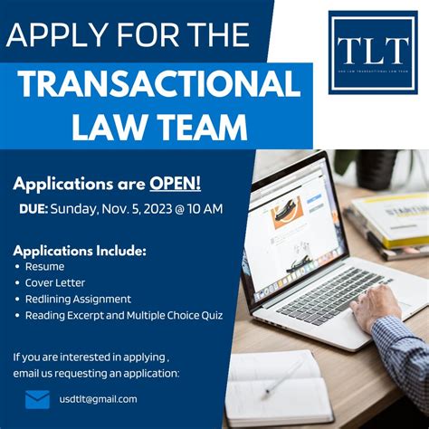 The Transactional Law Team applications are now open! Applications are ...
