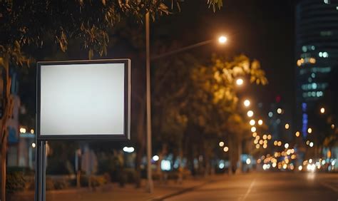 Billboard ready for advertisement in a lively urban night scene ...