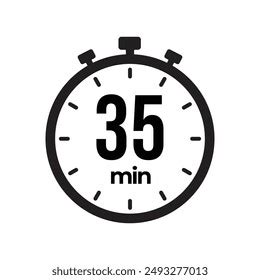 35 Minute Timer Clock Stopwatch Isolated Stock Vector (Royalty Free ...