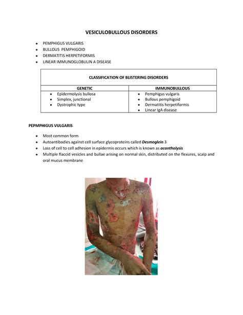 Vesiculobullous Disorders- KEY Points - VESICULOBULLOUS DISORDERS ...