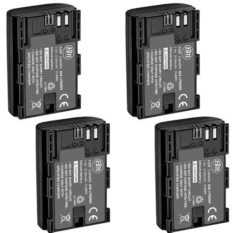 Buy BM Premium 4 Pack of LP-E6NH High Capacity Batteries for Canon EOS ...