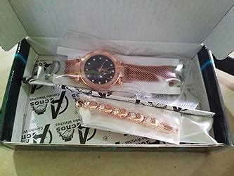 Acnos Premium Analogue Women's Rose-Gold Magnet Watch With Rosegold ...