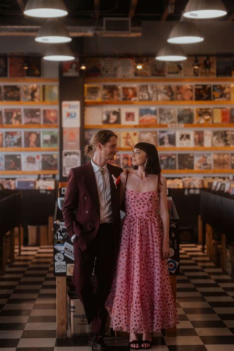 This Bride Wore a Pink and Red Heart Wedding Dress For Her Vegas Elopement! | Vegas wedding ...