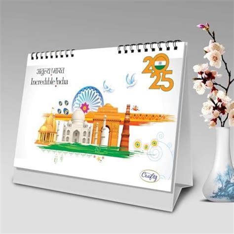 CRAFTY INCREDIBLE INDIA Desk & Office Table Calendar 2025 with 12 ...