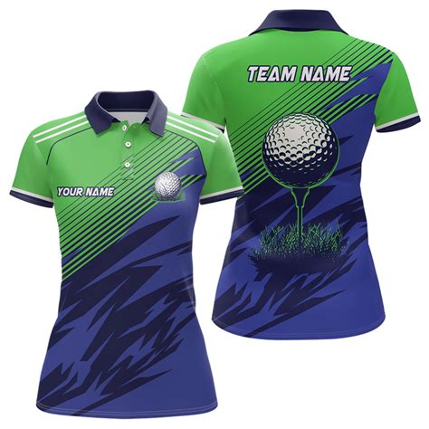 Green And Blue Camo Womens golf polo shirts custom golf apparel for La ...