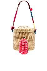 Nannacay The Ana Bucket Mini Pom Bag in Coral Tassel | REVOLVE