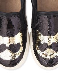 Girls Flip Sequin Cat Faux Leather Slip On Sneakers - BLACK | The ...
