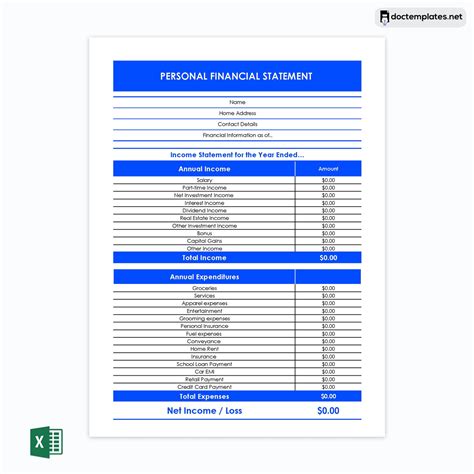 Image result for How to Create a Personal Financial Statement