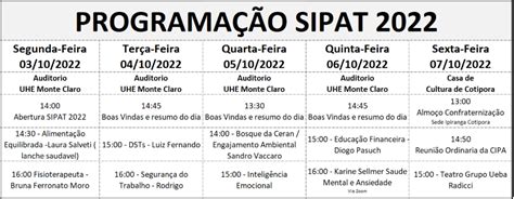 Image result for Programacao Sipat