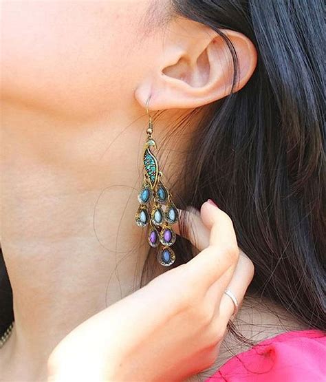 Shining Diva Blue Metal Dangle & Drop Earring For Women (1903er ...