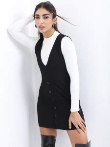 KETCH Women Shirt Black Above Knee/Mid Thigh Length Dress - Buy KETCH ...