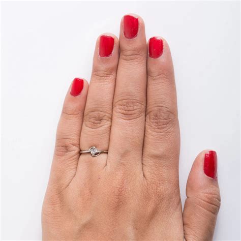 Finger View of SJ PTO 301 - 2 Diamond Platinum Ring for Women. This ...